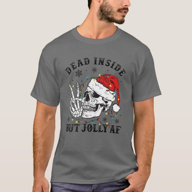 Camiseta Skeleton Saluda Con El Sombrero De Papá Noel Dentr (Anverso)
