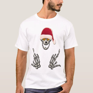 Camiseta Skeleton Santa con cuernos del diablo