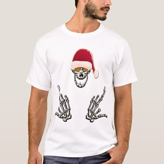 Camiseta Skeleton Santa con cuernos del diablo (Anverso)
