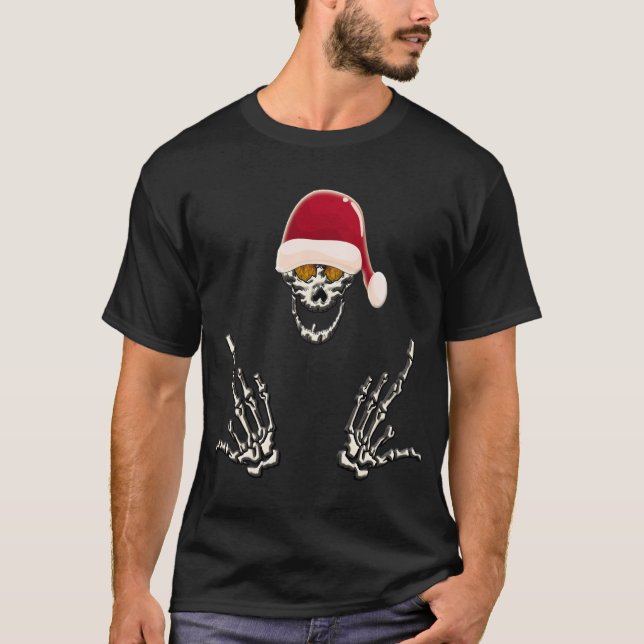 Camiseta Skeleton Santa con cuernos del diablo (Anverso)