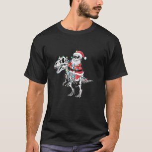 Camiseta Skeleton Santa Riding Mummy Dinosaur T rex Christm