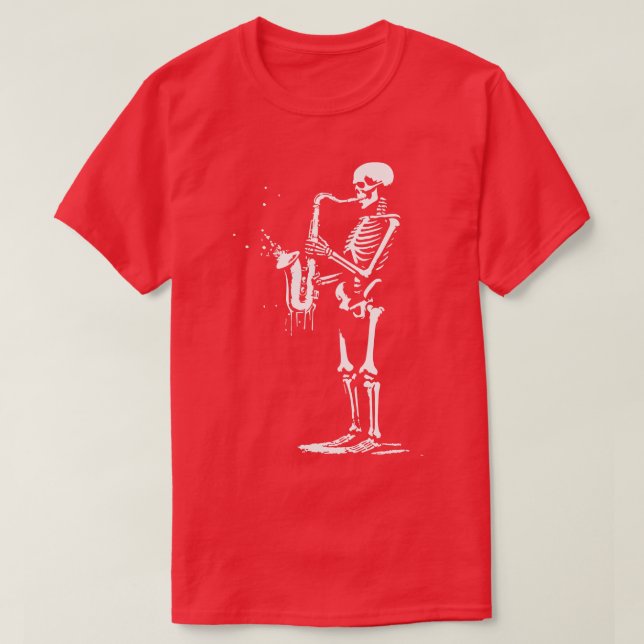 Camiseta skeleton saxofón (Diseño del anverso)