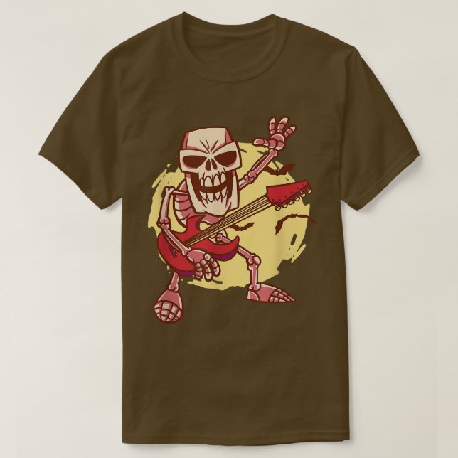 Camiseta Skeleton Scary Bass Game of the Musician Guita (Diseño del anverso)