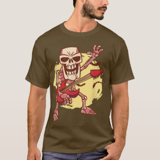 Camiseta Skeleton Scary Bass Game of the Musician Guita