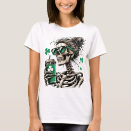 Camiseta Skeleton Shamrock Sipper Shirt