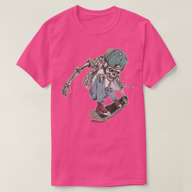 Camiseta Skeleton Skateboard Muerte Skateboarding  (Diseño del anverso)