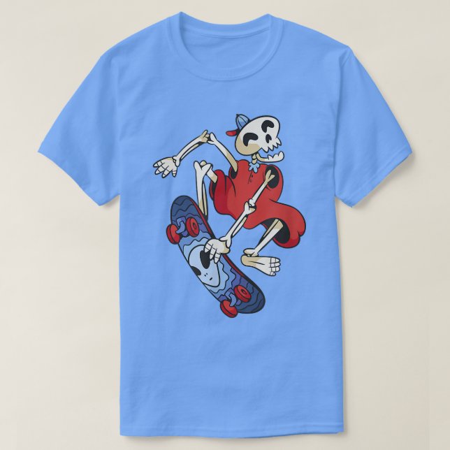 Camiseta Skeleton Skateboard Skateboard Skateboarding T-Shi (Diseño del anverso)