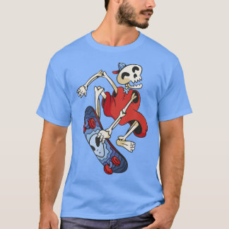 Camiseta Skeleton Skateboard Skateboard Skateboarding T-Shi