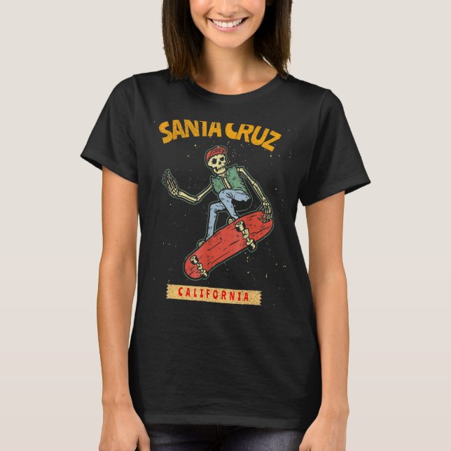 Camiseta Skeleton Skateboard Skateboarding Santa Cruz Calib (Anverso)