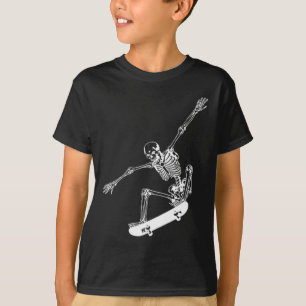 Camiseta Skeleton Skateboard Skull Halloween Skateboarding