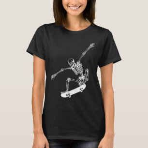 Camiseta Skeleton Skateboard Skull Halloween Skateboarding