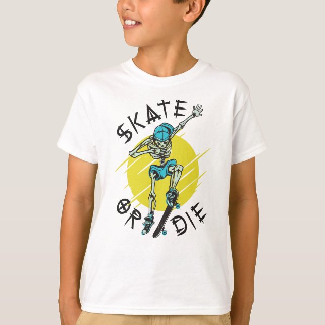 Camiseta Skeleton Skateboarder (Anverso)