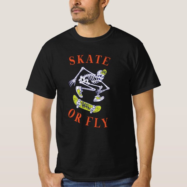 Camiseta Skeleton Skateboarder (Anverso)