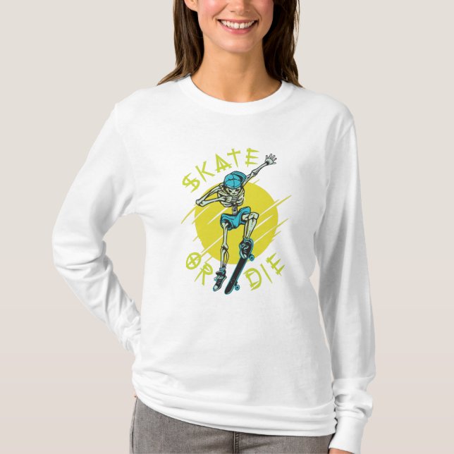 Camiseta Skeleton Skateboarder (Anverso)