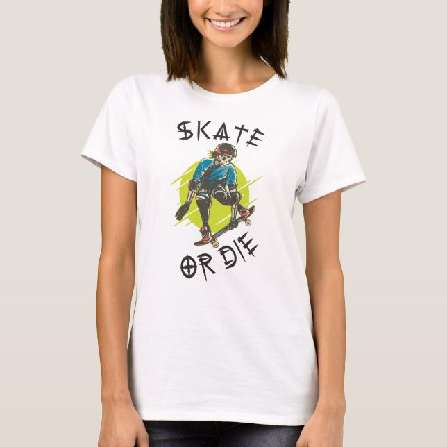 Camiseta Skeleton Skateboarder (Anverso)
