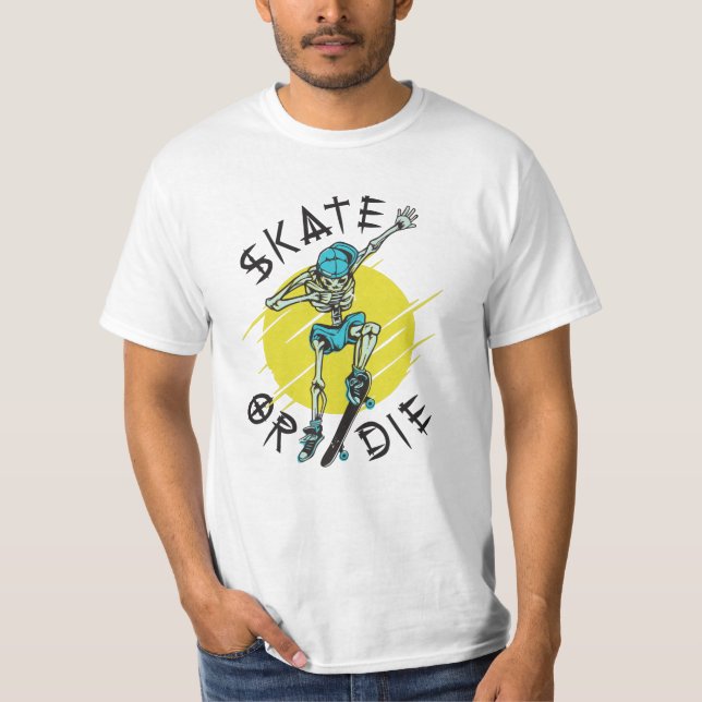 Camiseta Skeleton Skateboarder (Anverso)