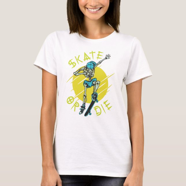 Camiseta Skeleton Skateboarder (Anverso)