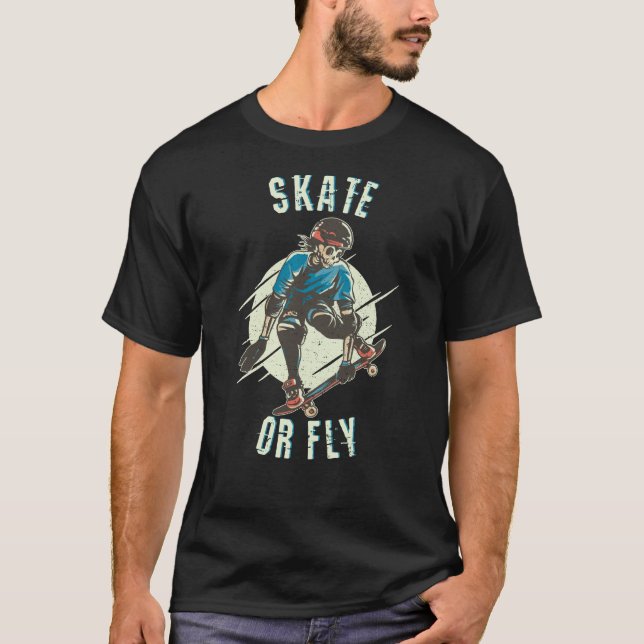 Camiseta Skeleton Skateboarder (Anverso)