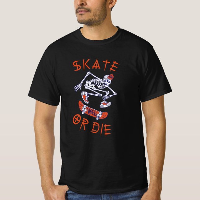 Camiseta Skeleton Skateboarder (Anverso)