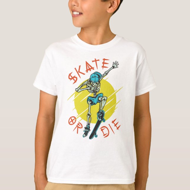 Camiseta Skeleton Skateboarder (Anverso)