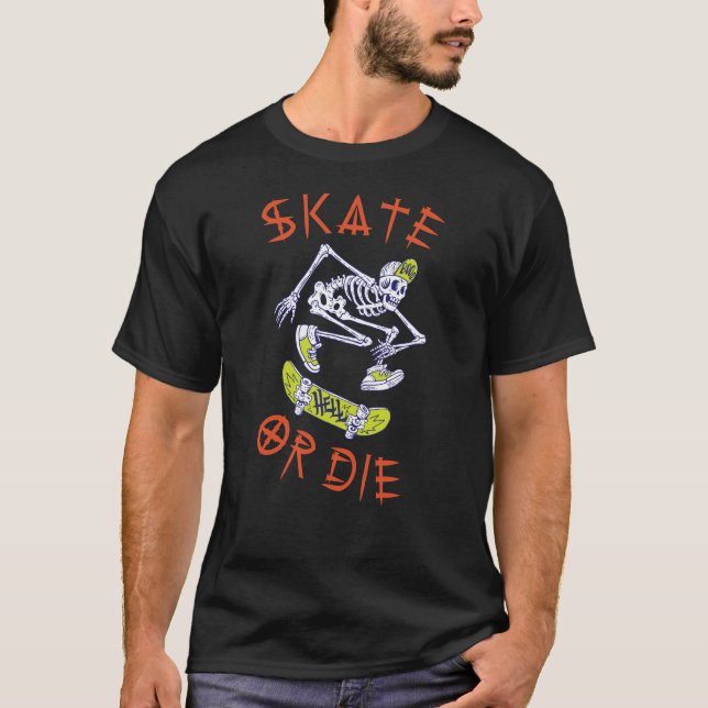 Camiseta Skeleton Skateboarder (Anverso)