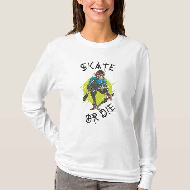Camiseta Skeleton Skateboarder (Anverso)