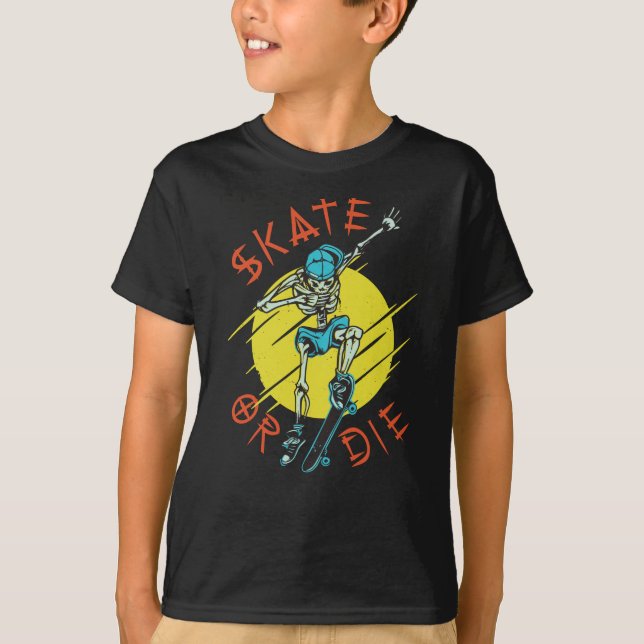 Camiseta Skeleton Skateboarder (Anverso)