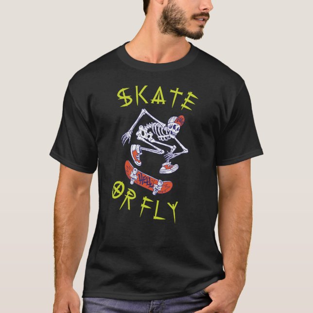Camiseta Skeleton Skateboarder (Anverso)