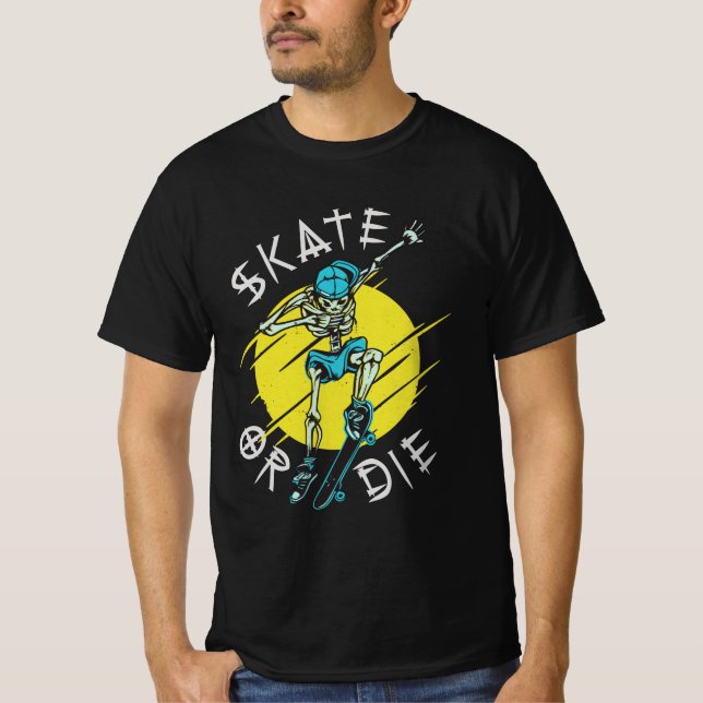Camiseta Skeleton Skateboarder (Anverso)