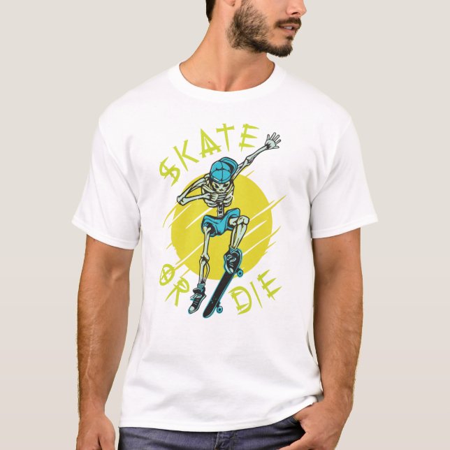 Camiseta Skeleton Skateboarder (Anverso)