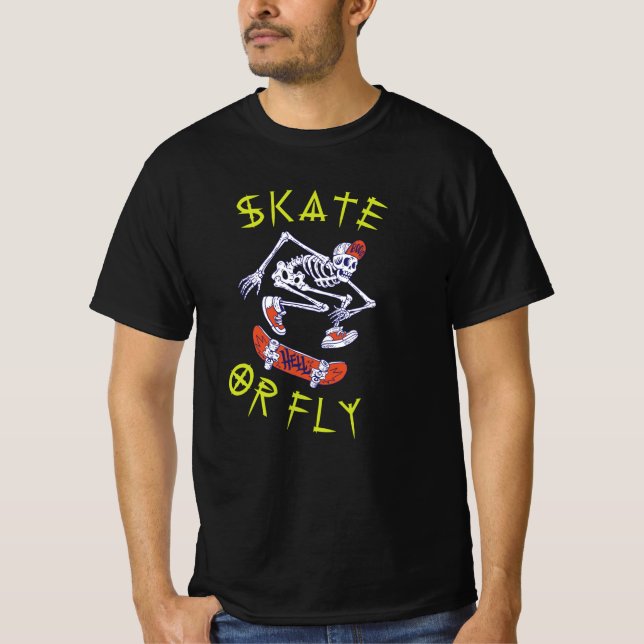 Camiseta Skeleton Skateboarder (Anverso)