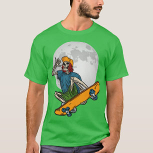 Camiseta Skeleton Skateboarder Skateboarding Skateboard Fue