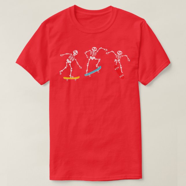 Camiseta Skeleton Skateboarding Pumpkin Jackolantern Hallow (Diseño del anverso)