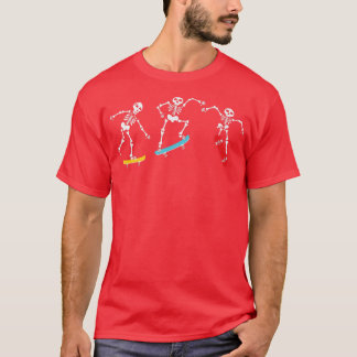 Camiseta Skeleton Skateboarding Pumpkin Jackolantern Hallow