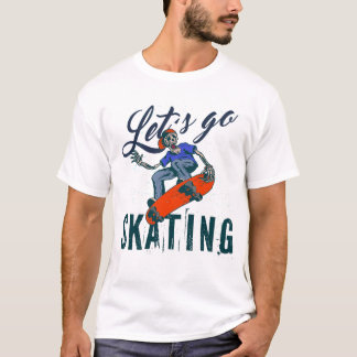 Camiseta Skeleton Skateboarding T-Shirt | Skate Street Art 