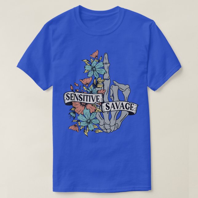 Camiseta Skeleton Skeleton Skeleton Sensitive Savage Flower (Diseño del anverso)