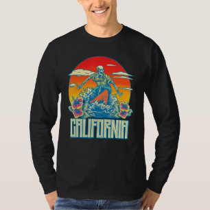 Camiseta Skeleton Skeleton Skull Deaves Waves Retro