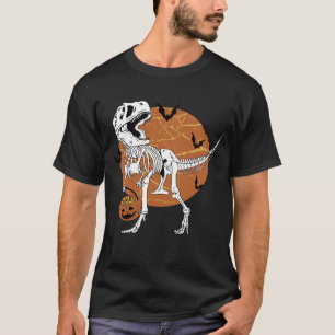 Camiseta Skeleton Skull dinosaur espantó disfraz de Hallowe
