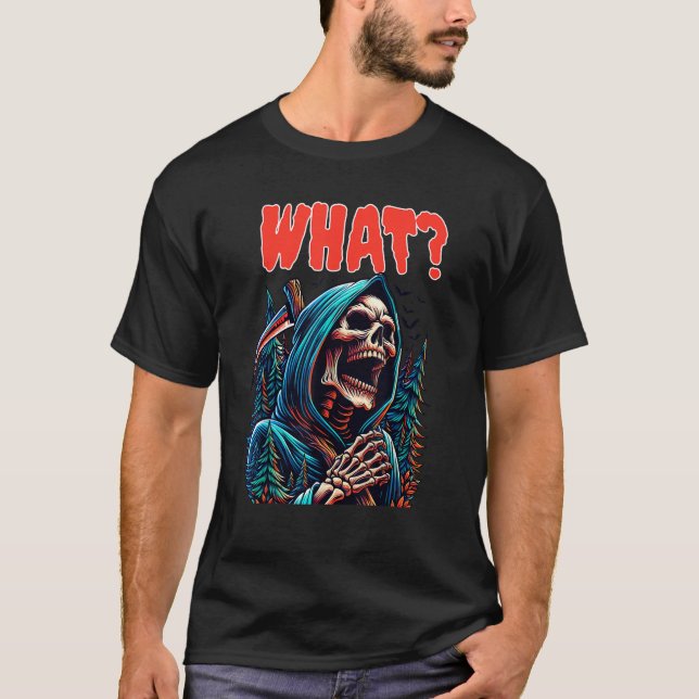 Camiseta Skeleton Skull Fantasmo Gracioso Halloween Qué G (Anverso)