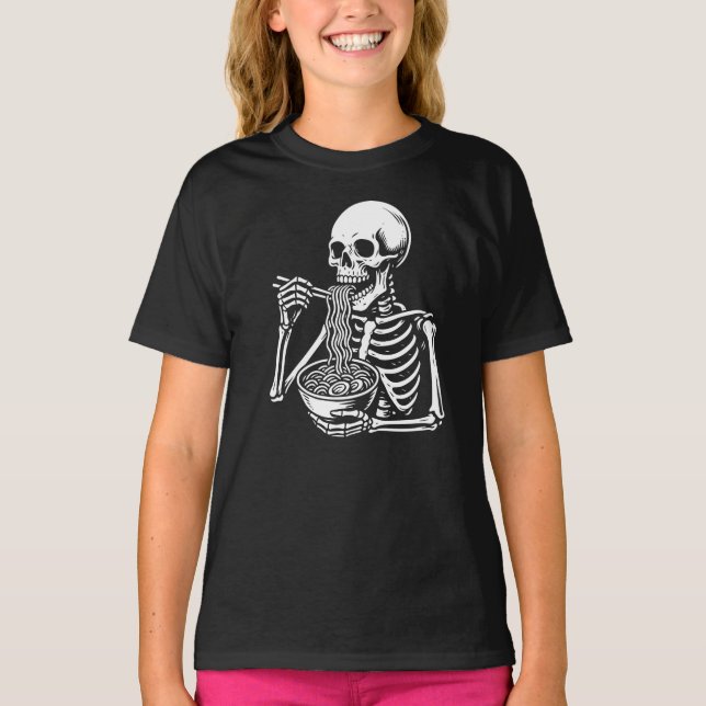 Camiseta Skeleton Slurping Noodles (Anverso)