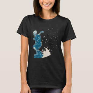 Camiseta Skeleton Snow Boarding Sliding Sport Snowboard