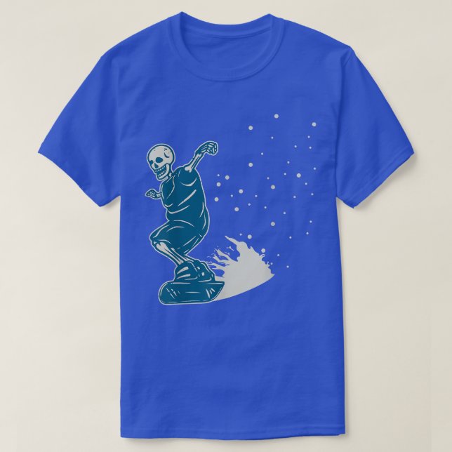 Camiseta Skeleton Snow Boarding Sliding Sport Snowboard (Diseño del anverso)