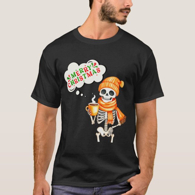 Camiseta Skeleton Speak Merry Christmas Waer F And Hold Cof (Anverso)