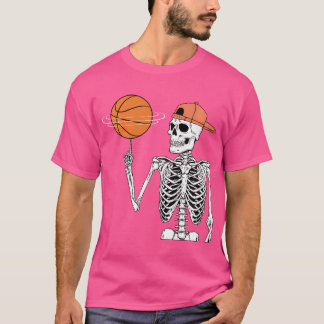 Camiseta Skeleton Spinning Baloncesto Halloween Costumen