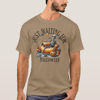Camiseta Skeleton spooky vibe summer funny just waiting for