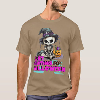 Camiseta Skeleton spooky vibe summer funny just waiting for