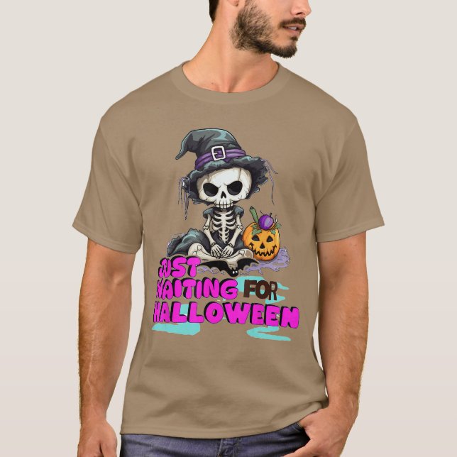 Camiseta Skeleton spooky vibe summer funny just waiting for (Anverso)
