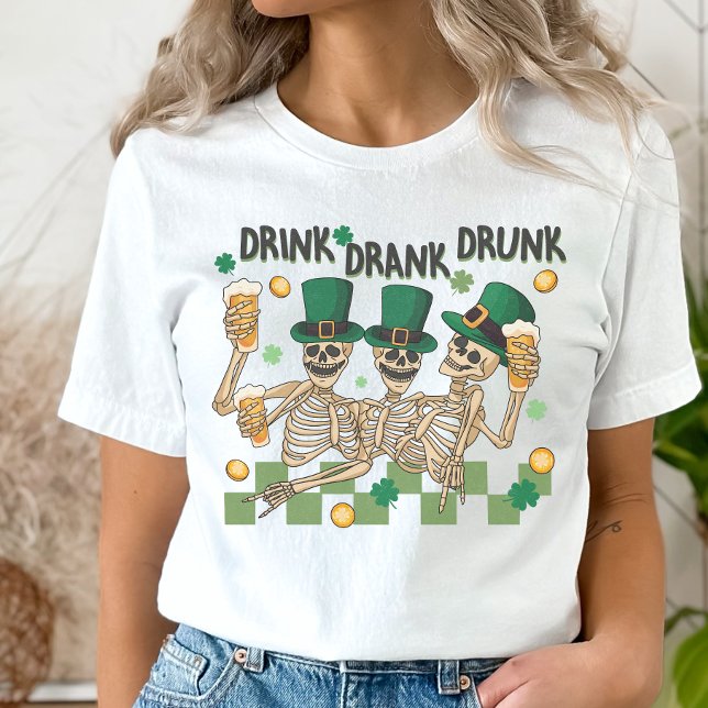Camiseta Skeleton St. Patrick's Day, divertido beber T-Shir (Subido por el creador)