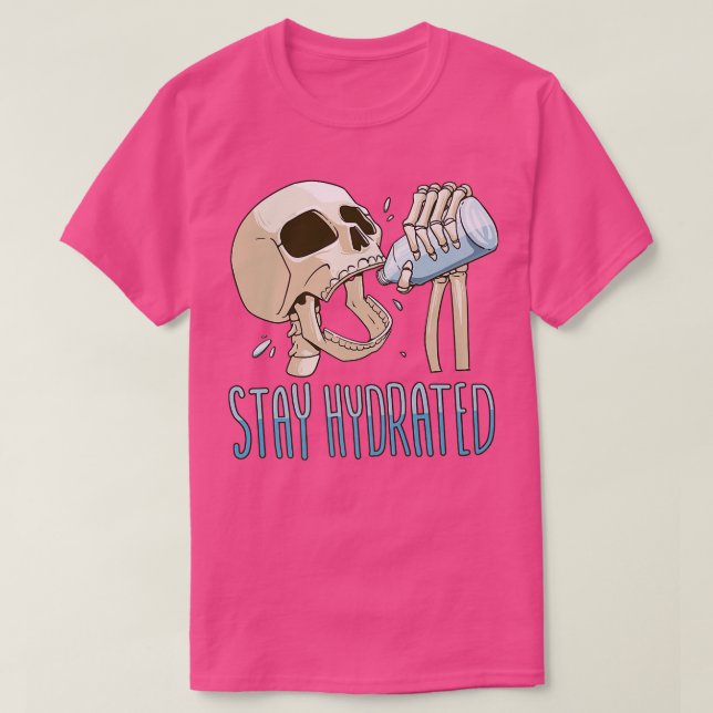 Camiseta Skeleton Stay Hydrate Botella de agua, Funny Hydro (Diseño del anverso)