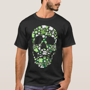 Camiseta Skeleton Sugar Skull C Shamrock Irish St Saint Pat